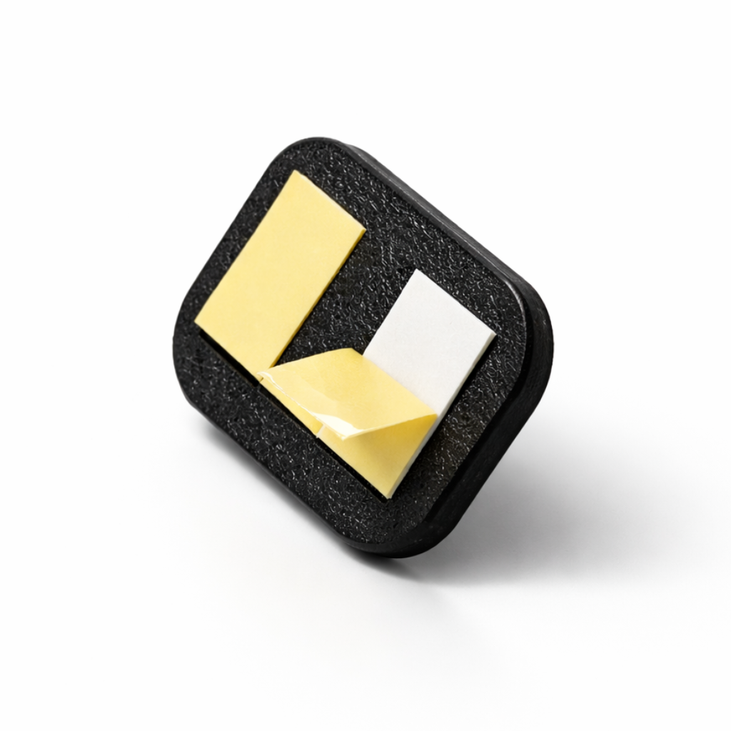 Black modelar cat scoop hook with double sided ducktape for easy mounting on the wall, no drilling.