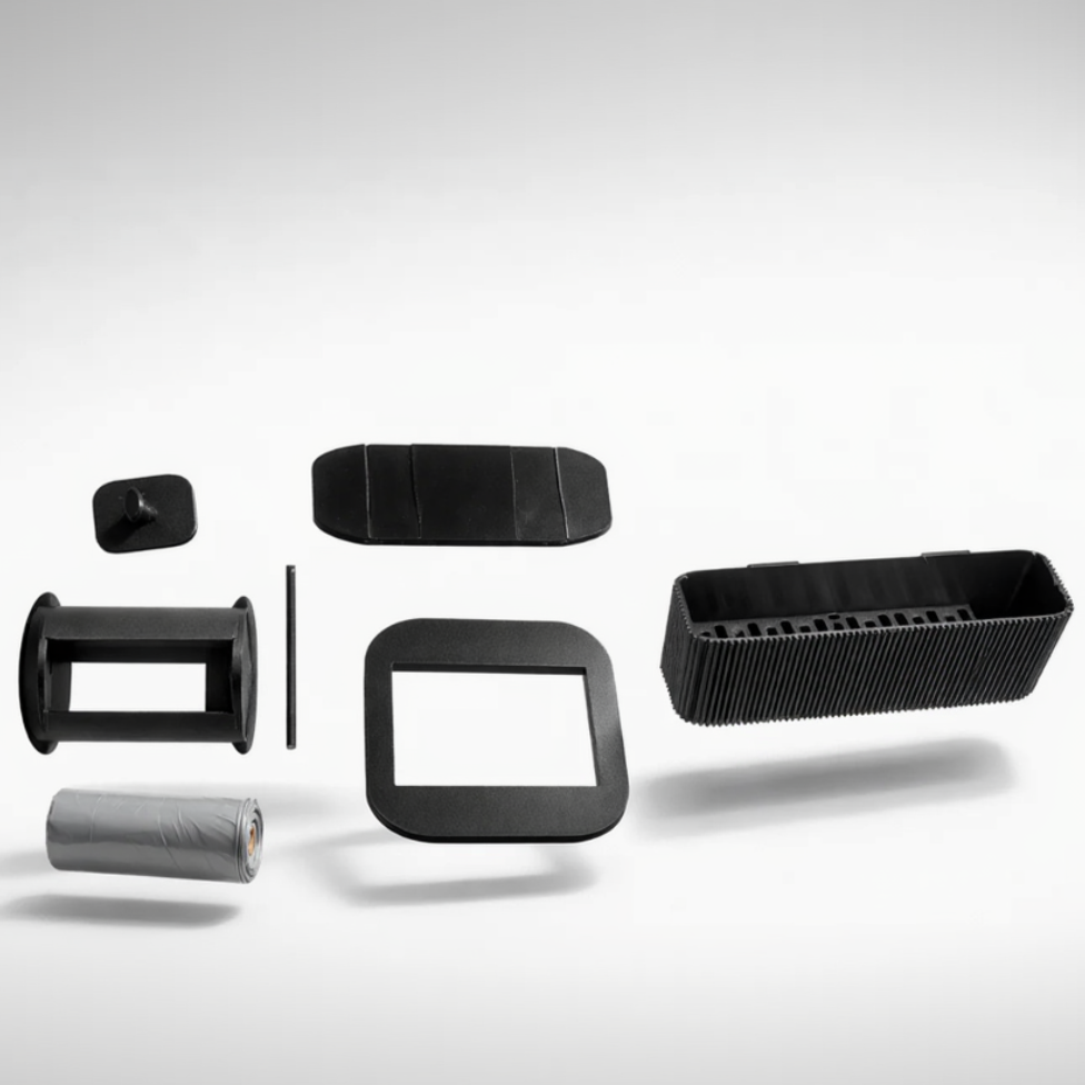 Modular and modern cat toilet, detachable organizer, bag roll holder and toilet scoop holder with a tray